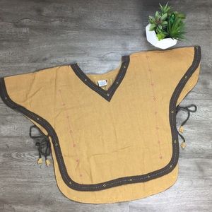 Sacred Threads Embroidered Blouse Tie Sides BoHo